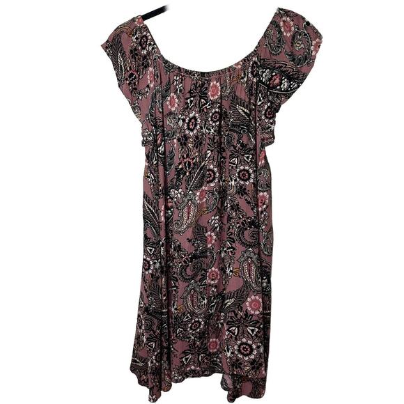 Free People Pink Paisley Off-Shoulder Dress - Picture 2 of 8